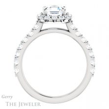 14k White Gold Asscher Cut Forever One Engagement Ring Setting #GTJ1145-asscher-fo-w 2 14k White Gold Asscher Cut Forever One Engagement Ring Setting #GTJ1145-asscher-fo-w