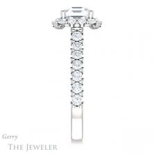 14k White Gold Asscher Cut Forever One Engagement Ring Setting #GTJ1145-asscher-fo-w 3 14k White Gold Asscher Cut Forever One Engagement Ring Setting #GTJ1145-asscher-fo-w