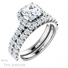 14k White Gold Asscher Cut Forever One Engagement Ring Setting #GTJ1145-asscher-fo-w 6 14k White Gold Asscher Cut Forever One Engagement Ring Setting #GTJ1145-asscher-fo-w
