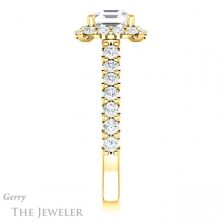 14k Yellow Gold Asscher Cut Forever One Engagement Ring Setting #GTJ1145-asscher-fo-y