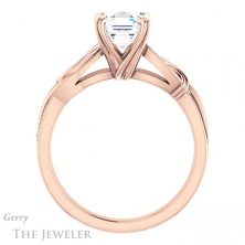 14k Rose Gold Asscher Cut Forever One Engagement Ring Setting #GTJ1146-asscher-fo-r