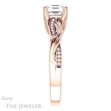 14k Rose Gold Asscher Cut Forever One Engagement Ring Setting #GTJ1146-asscher-fo-r