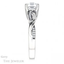 14k White Gold Asscher Cut Forever One Engagement Ring Setting #GTJ1146-asscher-fo-w 3 14k White Gold Asscher Cut Forever One Engagement Ring Setting #GTJ1146-asscher-fo-w