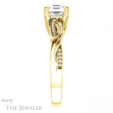 14k Yellow Gold Asscher Cut Forever One Engagement Ring Setting #GTJ1146-asscher-fo-y 3 14k Yellow Gold Asscher Cut Forever One Engagement Ring Setting #GTJ1146-asscher-fo-y