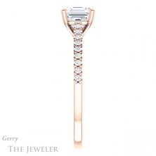14k Rose Gold Asscher Cut Forever One Engagement Ring Setting #GTJ1148-asscher-fo-r