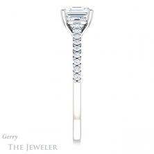 14k White Gold Asscher Cut Forever One Engagement Ring Setting #GTJ1148-asscher-fo-w