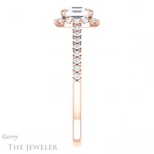 14k Rose Gold Asscher Cut Forever One Engagement Ring Setting #GTJ1149-asscher-fo-r