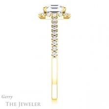 14k Yellow Gold Asscher Cut Forever One Engagement Ring Setting #GTJ1149-asscher-fo-y