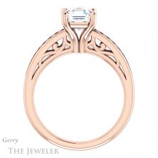 14k Rose Gold Asscher Cut Forever One Engagement Ring Setting #GTJ1150-asscher-fo-r