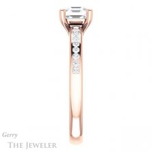 14k Rose Gold Asscher Cut Forever One Engagement Ring Setting #GTJ1150-asscher-fo-r