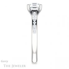 14k White Gold Asscher Cut Forever One Engagement Ring Setting #GTJ1150-asscher-fo-w