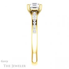 14k Yellow Gold Asscher Cut Forever One Engagement Ring Setting #GTJ1150-asscher-fo-y