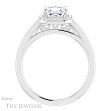 14k White Gold Asscher Cut Forever One Engagement Ring Setting #GTJ1151-asscher-fo-w 2 14k White Gold Asscher Cut Forever One Engagement Ring Setting #GTJ1151-asscher-fo-w