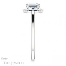 14k White Gold Asscher Cut Forever One Engagement Ring Setting #GTJ1151-asscher-fo-w 3 14k White Gold Asscher Cut Forever One Engagement Ring Setting #GTJ1151-asscher-fo-w