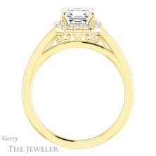 14k Yellow Gold Asscher Cut Forever One Engagement Ring Setting #GTJ1151-asscher-fo-y 2 14k Yellow Gold Asscher Cut Forever One Engagement Ring Setting #GTJ1151-asscher-fo-y