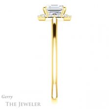 14k Yellow Gold Asscher Cut Forever One Engagement Ring Setting #GTJ1151-asscher-fo-y 3 14k Yellow Gold Asscher Cut Forever One Engagement Ring Setting #GTJ1151-asscher-fo-y