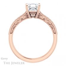 14k Rose Gold Asscher Cut Forever One Engagement Ring Setting #GTJ1152-asscher-fo-r