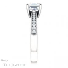 14k White Gold Asscher Cut Forever One Engagement Ring Setting #GTJ1152-asscher-fo-w