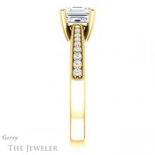 14k Yellow Gold Asscher Cut Forever One Engagement Ring Setting #GTJ1152-asscher-fo-y 3 14k Yellow Gold Asscher Cut Forever One Engagement Ring Setting #GTJ1152-asscher-fo-y