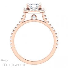 14k Rose Gold Asscher Cut Forever One Engagement Ring Setting #GTJ1153-asscher-fo-r
