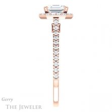 14k Rose Gold Asscher Cut Forever One Engagement Ring Setting #GTJ1153-asscher-fo-r