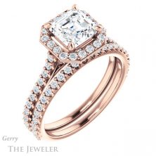 14k Rose Gold Asscher Cut Forever One Engagement Ring Setting #GTJ1153-asscher-fo-r