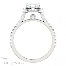 14k White Gold Asscher Cut Forever One Ring Setting #GTJ1153-asscher-fo-w 2 14k White Gold Asscher Cut Forever One Ring Setting #GTJ1153-asscher-fo-w