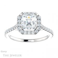 14k White Gold Asscher Cut Forever One Ring Setting #GTJ1153-asscher-fo-w 1 14k White Gold Asscher Cut Forever One Ring Setting #GTJ1153-asscher-fo-w