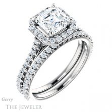 14k White Gold Asscher Cut Forever One Ring Setting #GTJ1153-asscher-fo-w 6 14k White Gold Asscher Cut Forever One Ring Setting #GTJ1153-asscher-fo-w