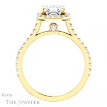 14k Yellow Gold Asscher Cut Forever One Engagement Ring Setting #GTJ1153-asscher-fo-y 2 14k Yellow Gold Asscher Cut Forever One Engagement Ring Setting #GTJ1153-asscher-fo-y
