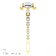 14k Yellow Gold Asscher Cut Forever One Engagement Ring Setting #GTJ1153-asscher-fo-y 3 14k Yellow Gold Asscher Cut Forever One Engagement Ring Setting #GTJ1153-asscher-fo-y