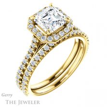 14k Yellow Gold Asscher Cut Forever One Engagement Ring Setting #GTJ1153-asscher-fo-y 6 14k Yellow Gold Asscher Cut Forever One Engagement Ring Setting #GTJ1153-asscher-fo-y