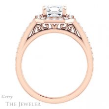 14k Rose Gold Asscher Cut Forever One Engagement Ring Setting #GTJ1154-asscher-fo-r 2 14k Rose Gold Asscher Cut Forever One Engagement Ring Setting #GTJ1154-asscher-fo-r