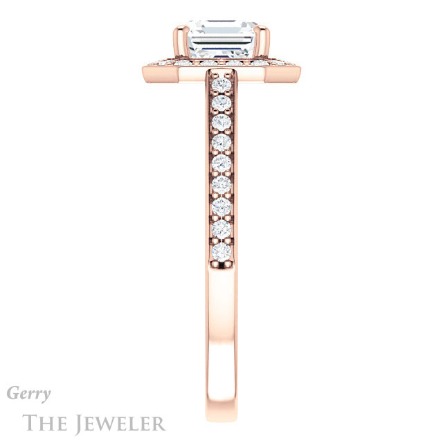 14k Rose Gold Asscher Cut Forever One Engagement Ring Setting #GTJ1154-asscher-fo-r 3 14k Rose Gold Asscher Cut Forever One Engagement Ring Setting #GTJ1154-asscher-fo-r