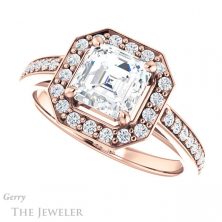 14k Rose Gold Asscher Cut Forever One Engagement Ring Setting #GTJ1154-asscher-fo-r 5 14k Rose Gold Asscher Cut Forever One Engagement Ring Setting #GTJ1154-asscher-fo-r
