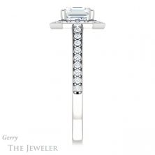 14k White Gold Asscher Cut Forever One Engagement Ring Setting #GTJ1154-asscher-fo-w