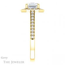 14k Yellow Gold Asscher Cut Forever One Engagement Ring Setting #GTJ1154-asscher-fo-y
