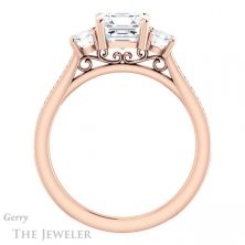 14k Rose Gold Asscher Cut Forever One Engagement Ring Setting #GTJ1155-asscher-fo-r