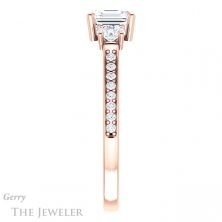 14k Rose Gold Asscher Cut Forever One Engagement Ring Setting #GTJ1155-asscher-fo-r