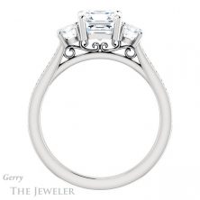 14k White Gold Asscher Cut Forever One Engagement Ring Setting #GTJ1155-asscher-fo-w 2 14k White Gold Asscher Cut Forever One Engagement Ring Setting #GTJ1155-asscher-fo-w