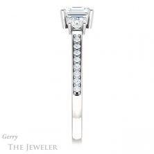 14k White Gold Asscher Cut Forever One Engagement Ring Setting #GTJ1155-asscher-fo-w 3 14k White Gold Asscher Cut Forever One Engagement Ring Setting #GTJ1155-asscher-fo-w