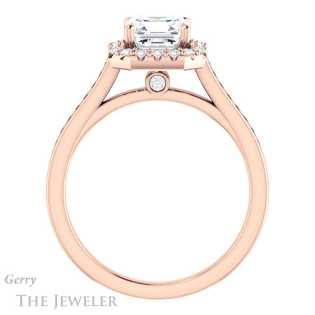 14k Rose Gold Asscher Cut Forever One Engagement Ring Setting #GTJ1157-asscher-fo-r