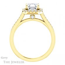 14k Yellow Gold Asscher Cut Forever One Engagement Ring Setting #GTJ1157-asscher-fo-y