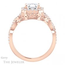14k Rose Gold Asscher Cut Forever One Engagement Ring Setting #GTJ1159-asscher-fo-r