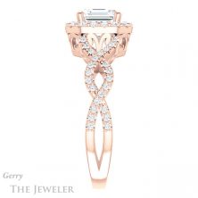 14k Rose Gold Asscher Cut Forever One Engagement Ring Setting #GTJ1159-asscher-fo-r