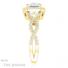 14k Yellow Gold Asscher Cut Forever One Engagement Ring Setting #GTJ1159-asscher-fo-y 3 14k Yellow Gold Asscher Cut Forever One Engagement Ring Setting #GTJ1159-asscher-fo-y