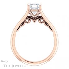 14k Rose Gold Asscher Cut Forever One Engagement Ring Setting #GTJ1160-asscher-fo-r