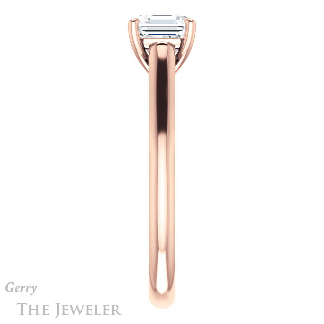 14k Rose Gold Asscher Cut Forever One Engagement Ring Setting #GTJ1160-asscher-fo-r