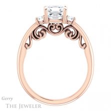 14k Rose Gold Asscher Cut Forever One Engagement Ring Setting #GTJ1161-asscher-fo-r 2 14k Rose Gold Asscher Cut Forever One Engagement Ring Setting #GTJ1161-asscher-fo-r