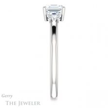 14k White Gold Asscher Cut Forever One Engagement Ring Setting #GTJ1161-asscher-fo-w